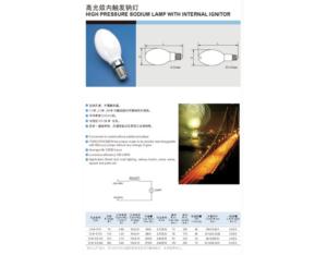 High pressure sodium lamp with internal ingitor