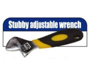 Stubby adjustable wrench