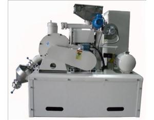 Pulverulent material modification wrapping machine
