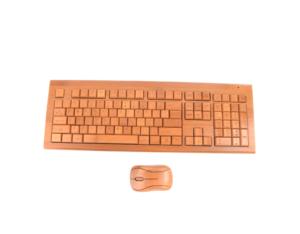 Eco-friendly natural bamboo keyboard and mouse with 108 keys
