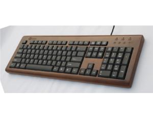 Eco-friendly natural bamboo wired keyboard with 104 keys