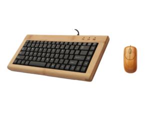 Eco-friendly natural bamboo keyboard and mouse  with 88 keys