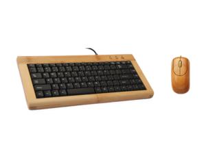 Eco-friendly natural bamboo keyboard and mouse  with 88 keys