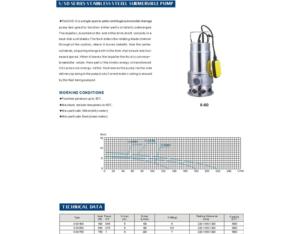 S/SD SERIES STAINLESS STEEL SUBMERSIBLE PUMP