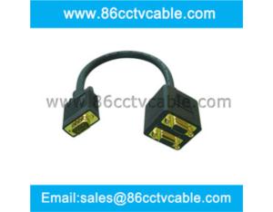 VGA Male To 2 VGA Female Y Splitter Adapter Cable