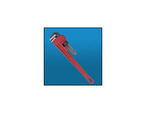 A pipe wrench