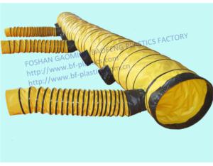 A complete set of yellow PVC ventilation duct for even air distribution