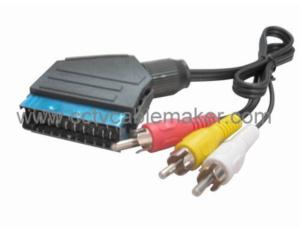 21pin SCART to 3 RCA ,SCART to 3 RCA cable