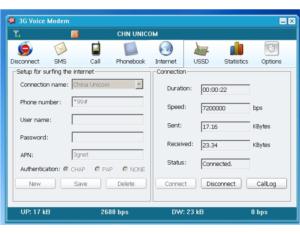Qualcomm MSM6280 7.2m hsdpa modem wireless data card with AT command