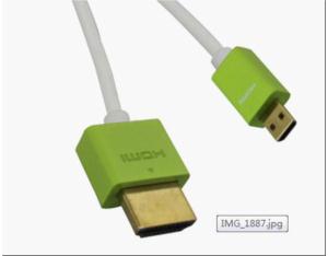 Ultra-thin HDMI cable D plug to A plug