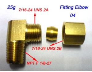 1/4Tube Compression brass x1/8-27 Male Pipe