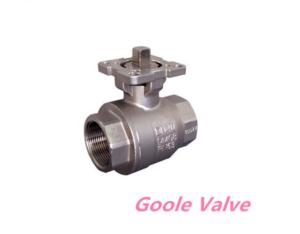 Two piece high platform thread ball valve