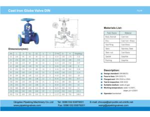 cast iron globe valve DIN