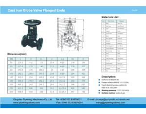 cast iron globe valve flanged ends