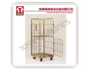 Folding supermarket metal wire mesh storage roll cage