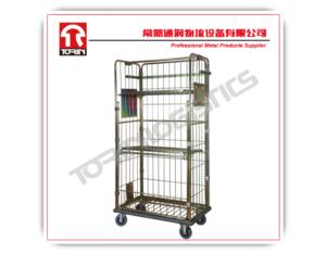 European supermarket foldable nesting mesh roll container trolleys