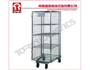 Folding rolling wire mesh storage carts