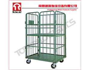Material handling foldable metal container cage