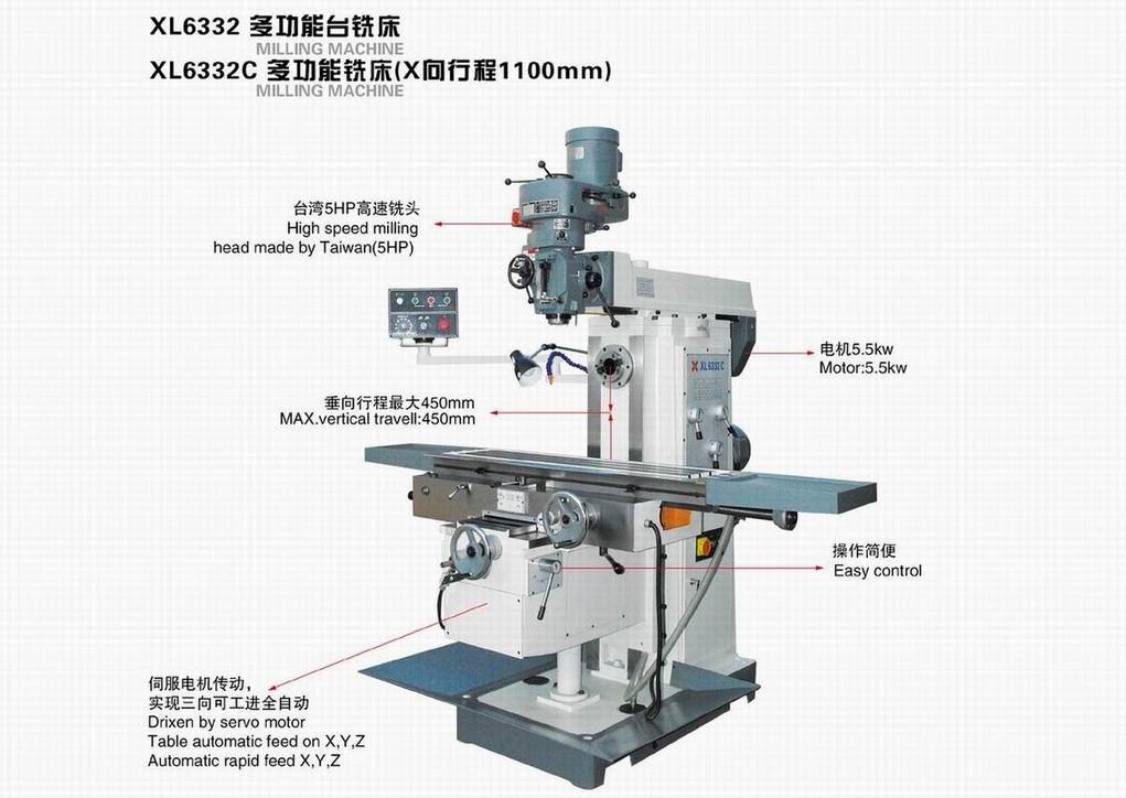 Universal Knee Type Milling Machine (XL6332)